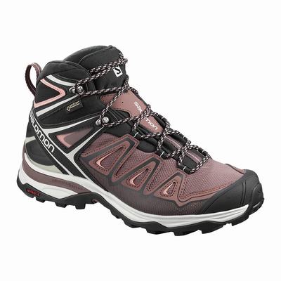 Salomon X ULTRA 3 MID GORE-TEX - Naisten Vaelluskengät - Mustat/Koralli